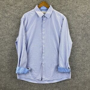 Duchamp London Shirt Men's XXL Tailored Fit Long Sleeve Button Down Flip Cuff